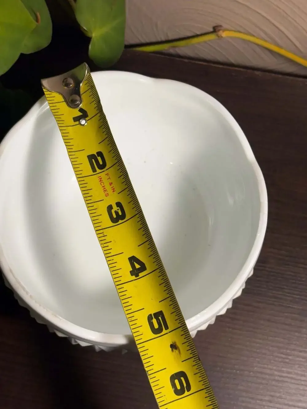 Vintage Indiana Glass Diamond Point Milk Glass Three-Toed Bowl